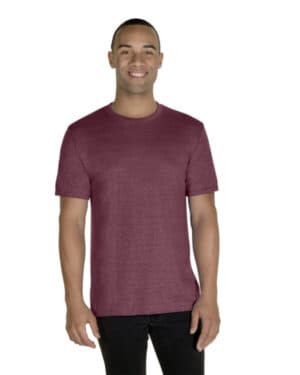 MAROON SNOW HTH Jerzees 88MR adult snow heather t-shirt