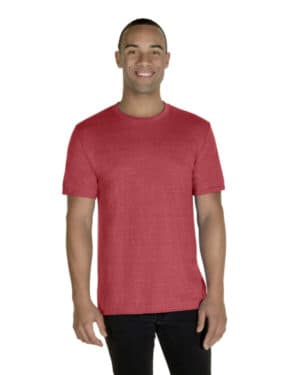 RED SNOW HEATHER Jerzees 88MR adult snow heather t-shirt