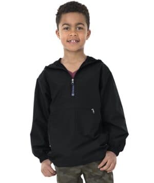 BLACK Charles river 8904CR youth pack-n-go pullover