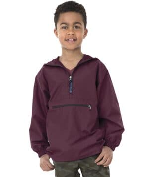 MAROON Charles river 8904CR youth pack-n-go pullover