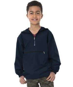 NAVY Charles river 8904CR youth pack-n-go pullover