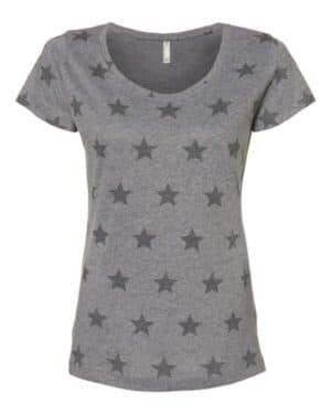 Code five 3629 women's star print scoop neck tee