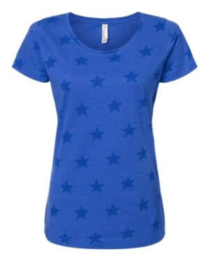ROYAL STAR Code five 3629 women's star print scoop neck tee