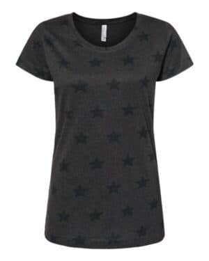 SMOKE STAR Code five 3629 women's star print scoop neck tee