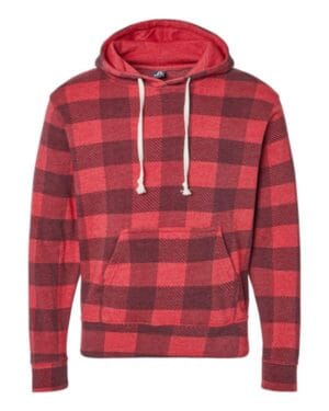 RED TRIBLEND BUFFALO J america 8871 triblend fleece hooded sweatshirt