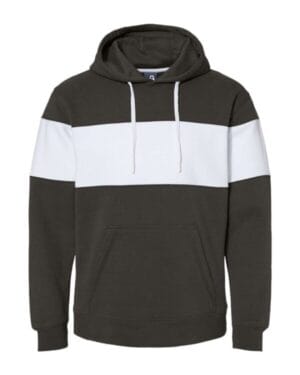BLACK 8644 varsity fleece colorblocked hooded sweatshirt