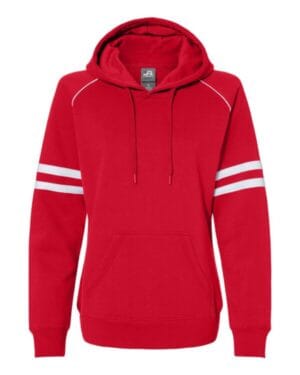 RED 8645 women's varsity fleece piped hooded sweatshirt