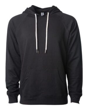 BLACK SS1000 icon unisex lightweight loopback terry hooded sweatshirt