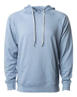 MISTY BLUE SS1000 icon unisex lightweight loopback terry hooded sweatshirt