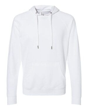 WHITE SS1000 icon unisex lightweight loopback terry hooded sweatshirt