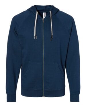 SS1000Z icon unisex lightweight loopback terry full-zip hooded sweatshirt