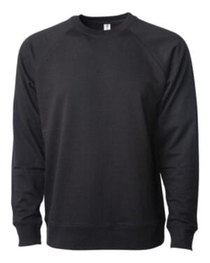 BLACK SS1000C icon unisex lightweight loopback terry crewneck sweatshirt