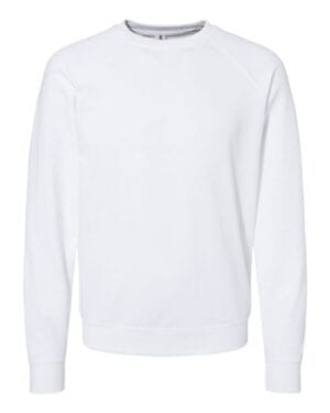 WHITE SS1000C icon unisex lightweight loopback terry crewneck sweatshirt