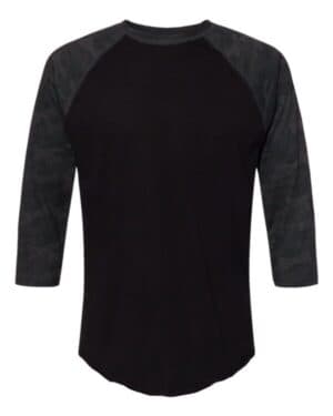 BLACK/ STORM CAMO 6930 baseball fine jersey three-quarter sleeve tee
