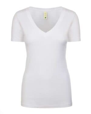 WHITE Next level 4240 women's eco performance v-neck t-shirt