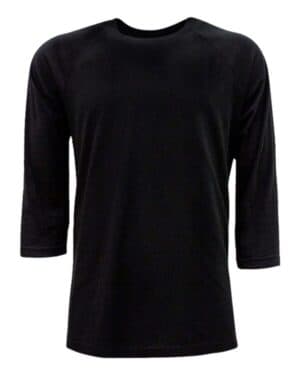 BLACK/ BLACK Next level 6251 cvc three-quarter sleeve raglan t-shirt