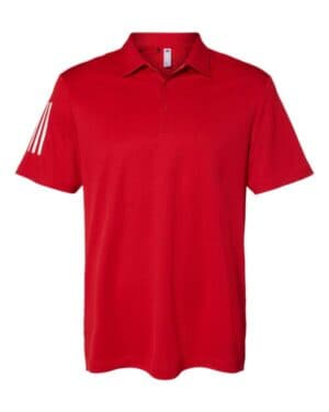 TEAM POWER RED/ WHITE Adidas A480 floating 3-stripes polo