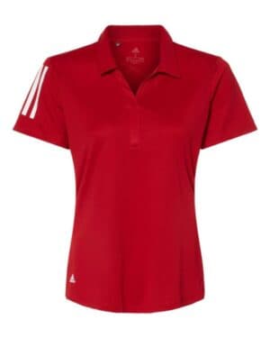 TEAM POWER RED/ WHITE Adidas A481 women's floating 3-stripes polo