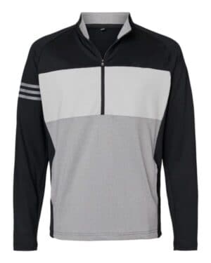 BLACK/ GREY THREE/ GREY THREE HEATHER Adidas A492 3-stripes competition quarter-zip pullover