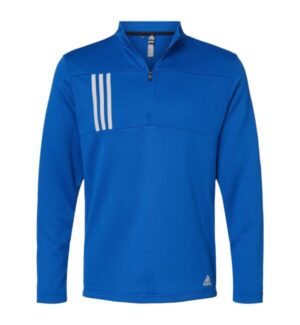 TEAM ROYAL/ GREY TWO Adidas A482 3-stripes double knit quarter-zip pullover