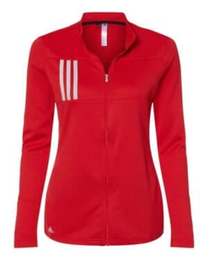 TEAM COLLEGIATE RED/ GREY TWO Adidas A483 women's 3-stripes double knit full-zip
