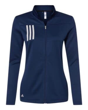 TEAM NAVY BLUE/ GREY TWO Adidas A483 women's 3-stripes double knit full-zip