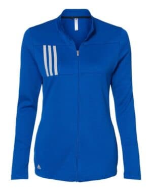 TEAM ROYAL/ GREY TWO Adidas A483 women's 3-stripes double knit full-zip