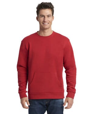 RED Next level apparel 9001 unisex santa cruz pocket sweatshirt