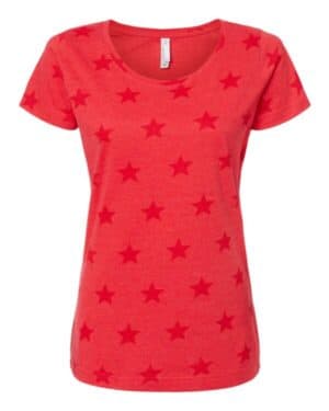 Code five 3629 women's star print scoop neck tee