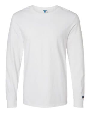 WHITE Russell athletic 600LRUS combed ringspun long sleeve t-shirt