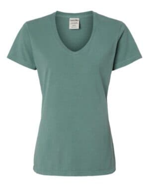 CYPRESS GREEN Comfortwash by hanes GDH125 garment-dyed women's v-neck t-shirt