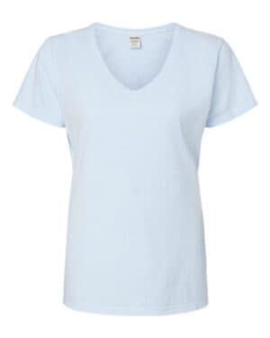 SOOTHING BLUE Comfortwash by hanes GDH125 garment-dyed women's v-neck t-shirt
