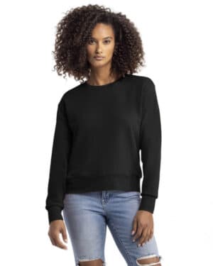 BLACK Next level apparel 9084 ladies' laguna sueded sweatshirt