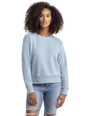 STONEWASH DENIM Next level apparel 9084 ladies' laguna sueded sweatshirt