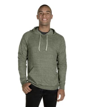 MLTRY GRN SNW HT Jerzees 90MR adult snow heather raglan hooded sweatshirt