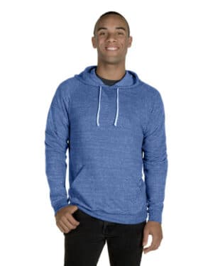 Jerzees 90MR adult snow heather raglan hooded sweatshirt