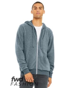 HEATHER SLATE 3339 fwd fashion unisex sueded fleece full-zip hoodie