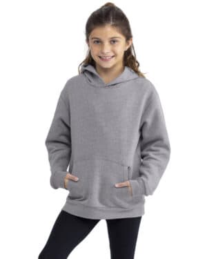 HEATHER GRAY Next level apparel 9113 youth fleece pullover hooded sweatshirt