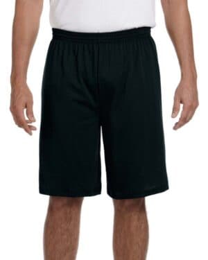 BLACK Augusta sportswear 915 adult longer-length jersey short