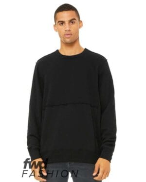 BLACK 3743 fwd fashion unisex raw seam crewneck sweatshirt