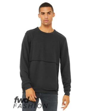 DARK GREY 3743 fwd fashion unisex raw seam crewneck sweatshirt