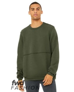 MILITARY GREEN 3743 fwd fashion unisex raw seam crewneck sweatshirt