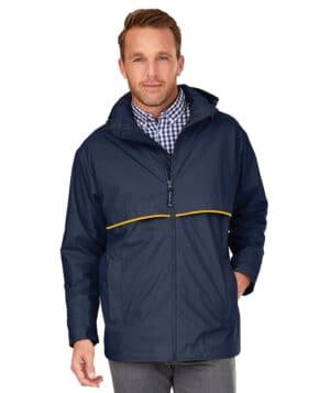 TRUE NAVY/YELLOW Charles river 9199CR men's new englander rain jacket