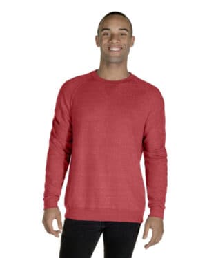 RED SNOW HEATHER 91MR adult snow heather french terry crewneck sweatshirt