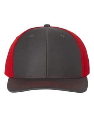 CHARCOAL/ RED Richardson 312 twill back trucker cap