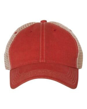 SCARLET RED/ KHAKI Legacy OFA old favorite trucker cap