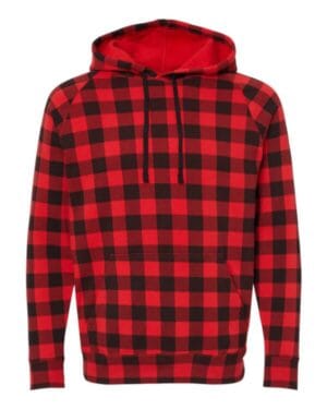 RED BUFFALO PLAID PRM33SBP unisex special blend raglan hooded sweatshirt