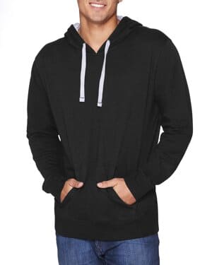 BLACK/ HTHR GREY 9301 unisex laguna french terry pullover hooded sweatshirt