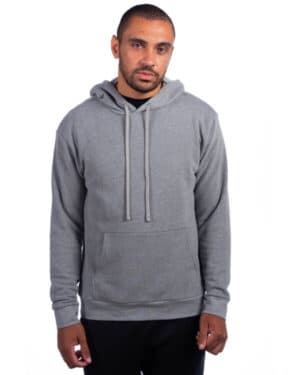 HEATHER GRAY 9304 adult sueded french terry pullover sweatshirt