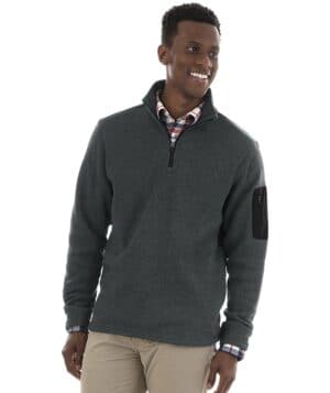 CHARCOAL HEATHER Charles river 9312CR men's heathered fleece pullover